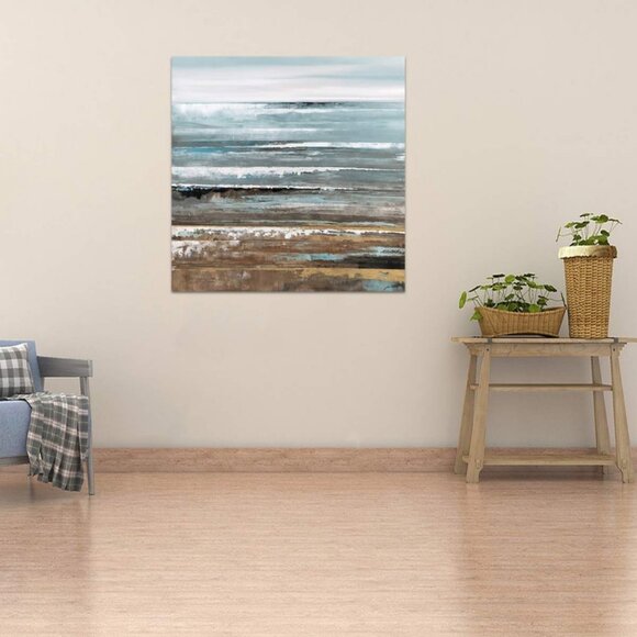 Abstract Ocean Unframed Canvas Wall Art 16" X 16" - Picture 4 of 5